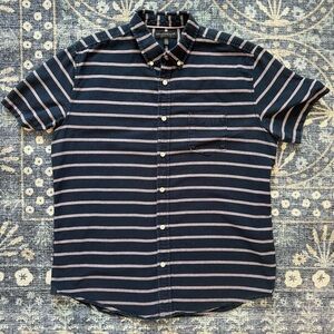 Aeropostale Navy and purple Striped Casual Shirt